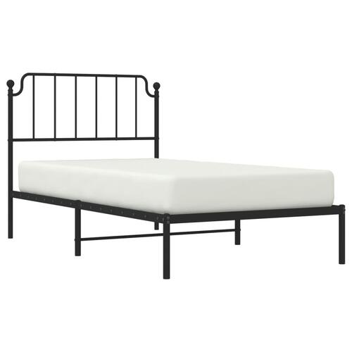 Sengeramme med sengegavl 100x190 cm metal sort