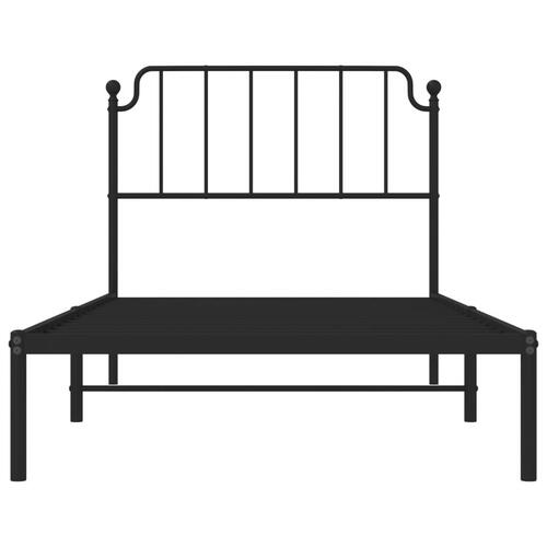 Sengeramme med sengegavl 100x190 cm metal sort