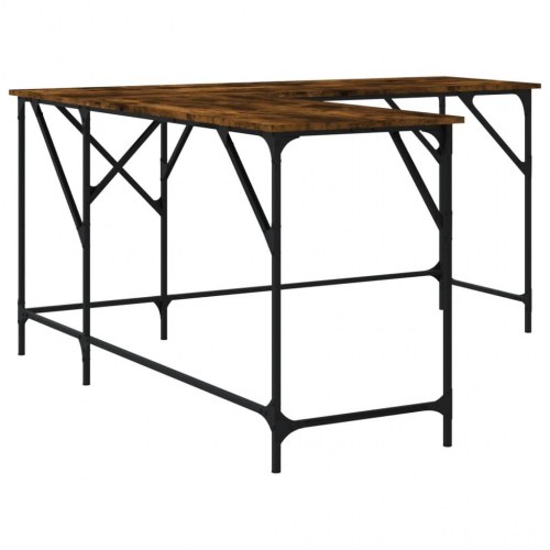 L-formet skrivebord 149 x 149 x 75 cm - røget egetræsfarve