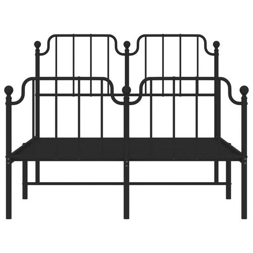 Sengeramme med sengegavl og fodgærde 120x190 cm metal sort
