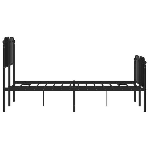 Sengeramme med sengegavl og fodgærde 120x190 cm metal sort