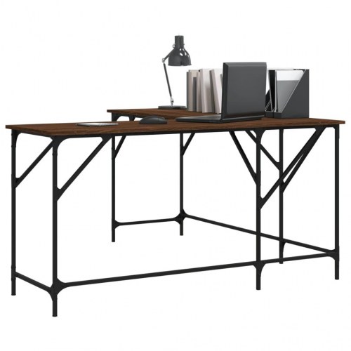 L-formet skrivebord 149 x 149 x 75 cm - brun egetræsfarve