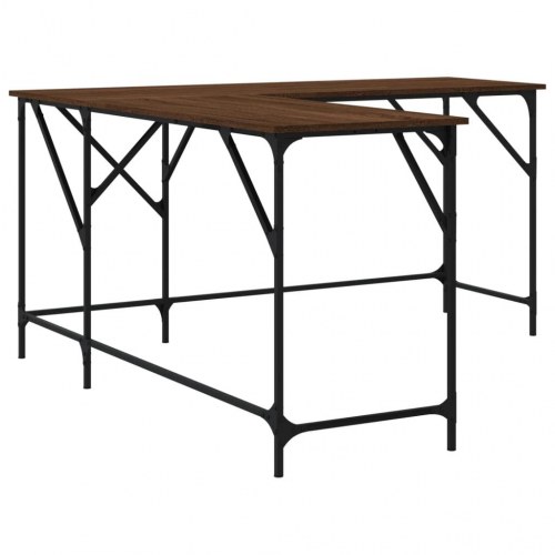 L-formet skrivebord 149 x 149 x 75 cm - brun egetræsfarve