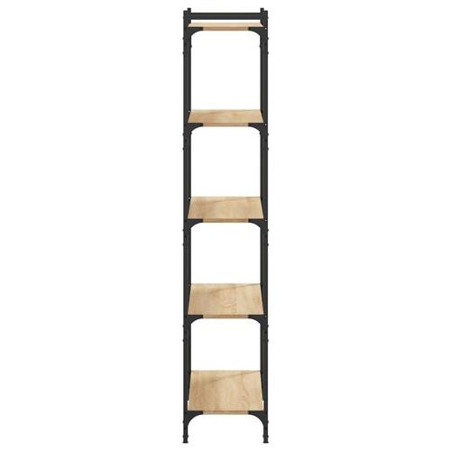 Bogreol 5 hylder 80x30x154 cm konstrueret træ sonoma-eg
