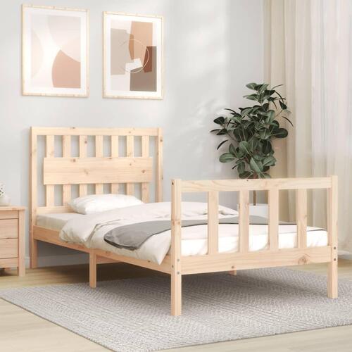 Sengeramme uden madras 100x200 cm massivt fyrretræ