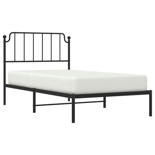Sengeramme med sengegavl 100x200 cm metal sort