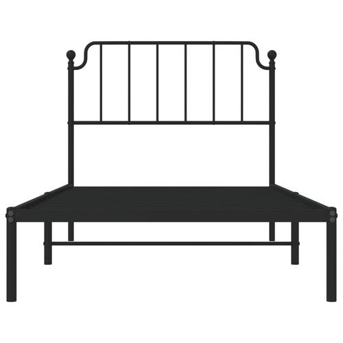 Sengeramme med sengegavl 100x200 cm metal sort