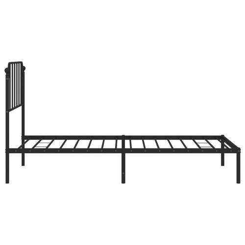 Sengeramme med sengegavl 100x200 cm metal sort