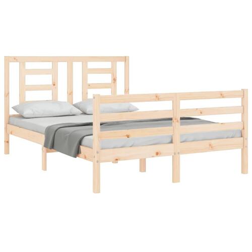 Sengeramme med sengegavl 140x190 cm massivt træ