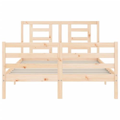 Sengeramme med sengegavl 140x190 cm massivt træ