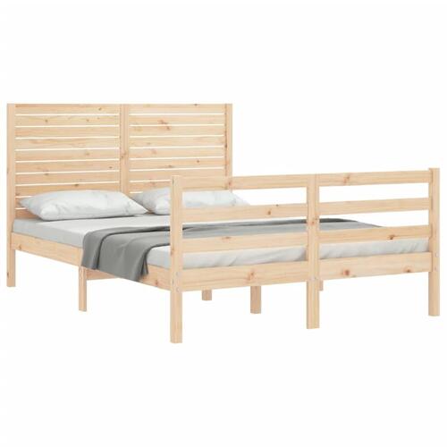 Sengeramme med sengegavl 140x190 cm massivt træ