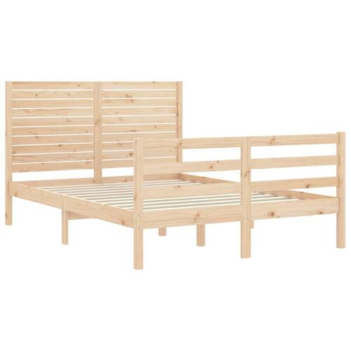 Sengeramme med sengegavl 140x190 cm massivt træ