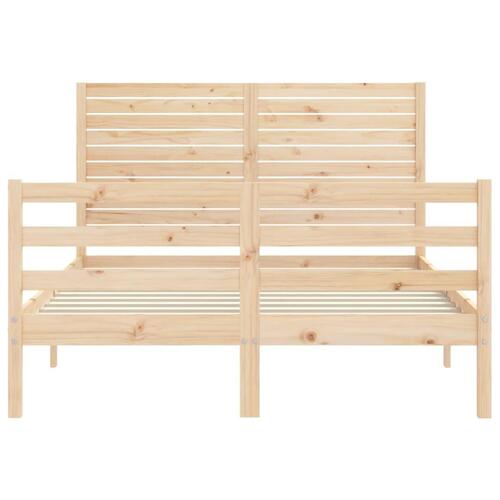 Sengeramme med sengegavl 140x190 cm massivt træ