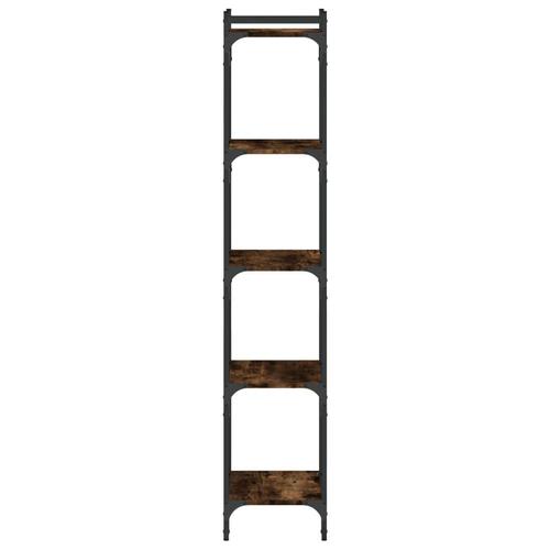 Bogreol 5 hylder 40x30x154 cm konstrueret træ røget eg
