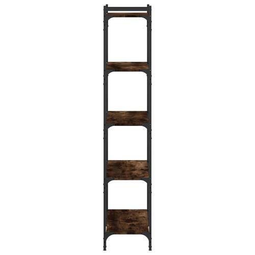 Bogreol 5 hylder 80x30x154 cm konstrueret træ røget eg