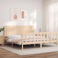 Sengeramme med sengegavl Super King Size massivt træ