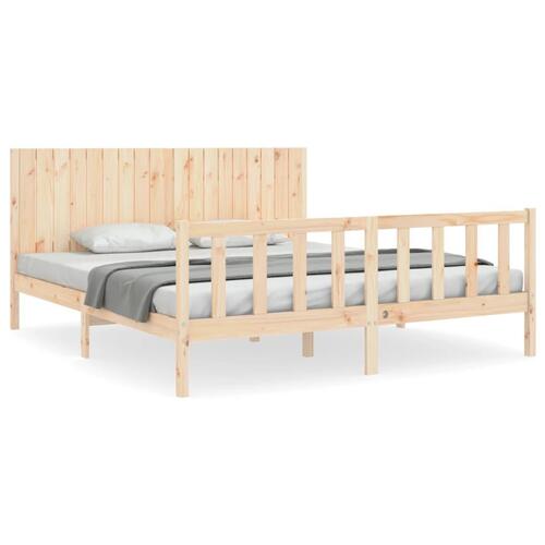 Sengeramme med sengegavl Super King Size massivt træ