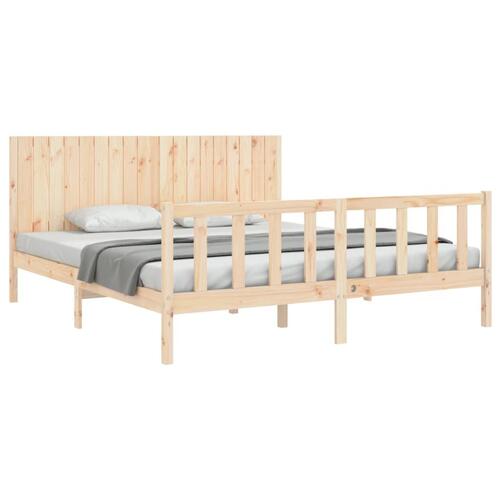 Sengeramme med sengegavl Super King Size massivt træ