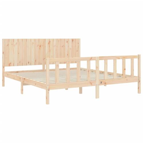 Sengeramme med sengegavl Super King Size massivt træ