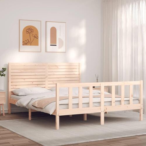 Sengeramme uden madras 160x200 cm massivt fyrretræ