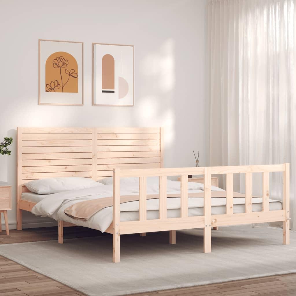 Sengeramme uden madras 160x200 cm massivt fyrretræ