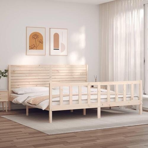 Sengeramme med sengegavl Super King Size massivt træ