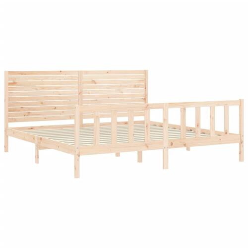 Sengeramme med sengegavl Super King Size massivt træ