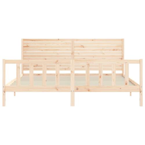 Sengeramme med sengegavl Super King Size massivt træ