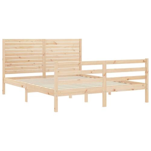 Sengeramme med sengegavl 160x200 cm massivt træ