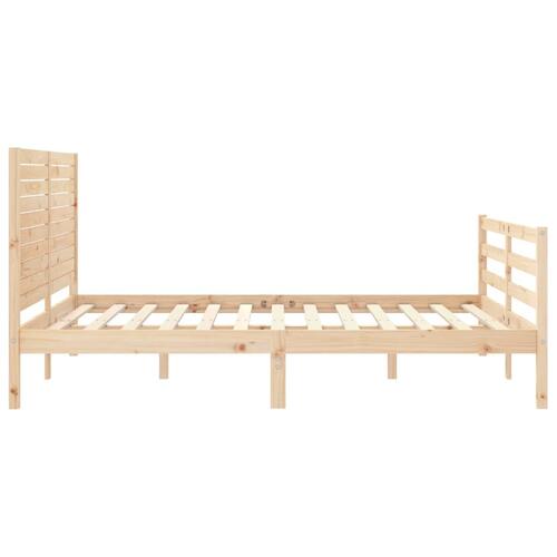 Sengeramme med sengegavl 160x200 cm massivt træ