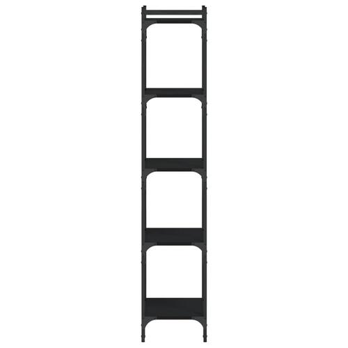 Bogreol med 5 hylder 40x30x154 cm konstrueret træ sort