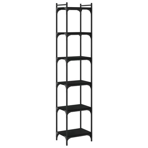 Bogreol med 6 hylder 40x30x188 cm konstrueret træ sort