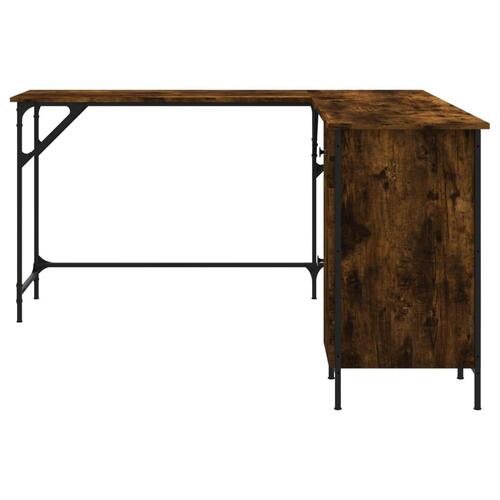 Skrivebord 141x141x75 cm konstrueret træ røget egetræsfarve