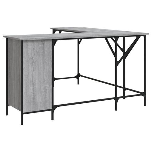 Skrivebord 141x141x75 cm konstrueret træ grå sonoma-eg