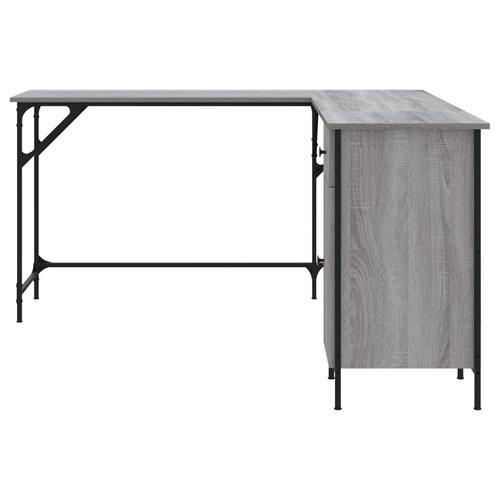 Skrivebord 141x141x75 cm konstrueret træ grå sonoma-eg