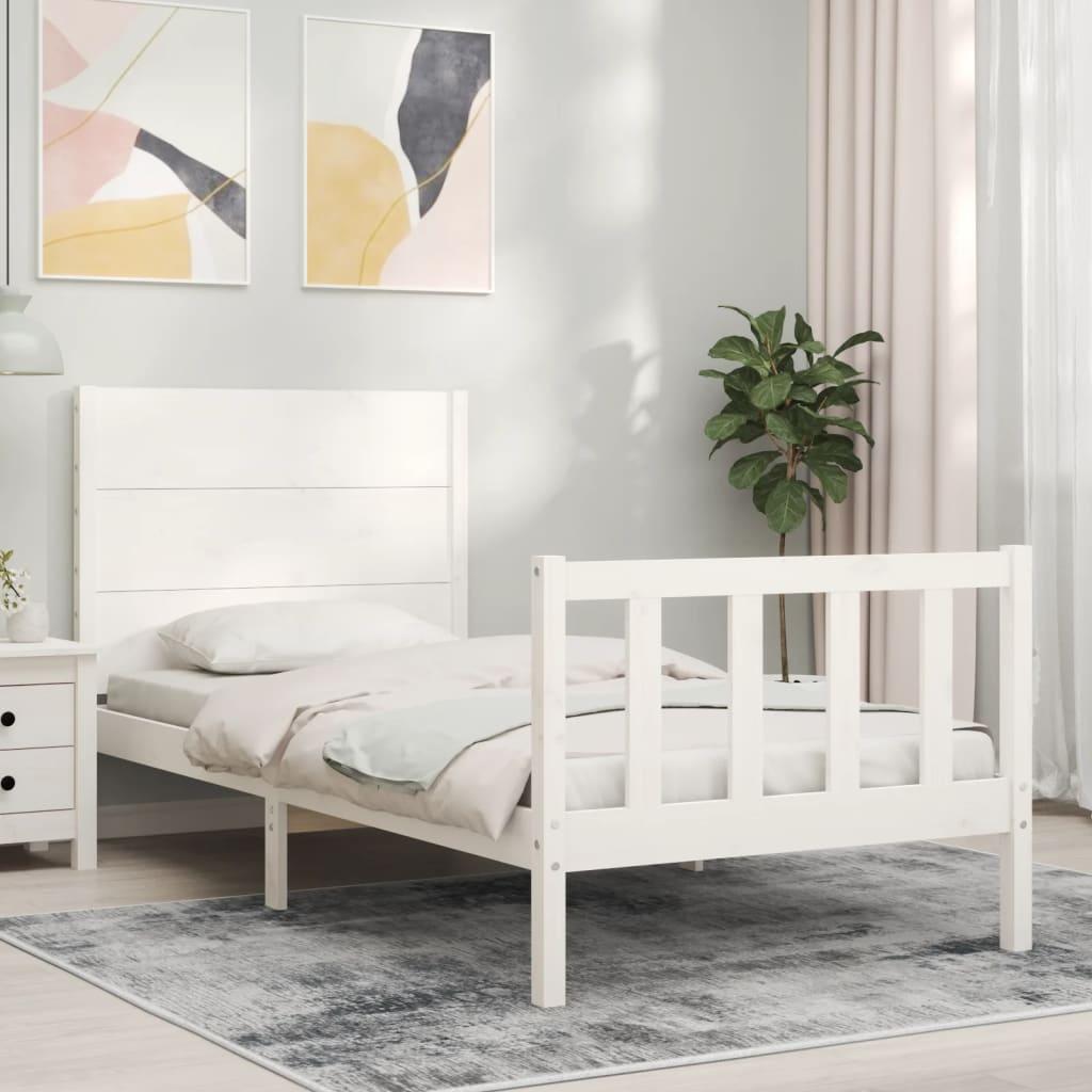 Sengeramme uden madras 100x200 cm massivt fyrretræ hvid
