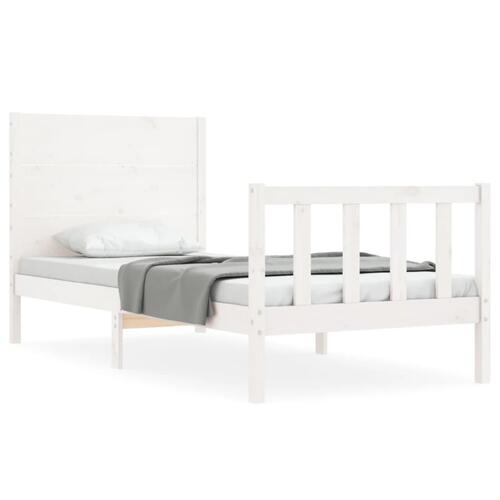 Sengeramme uden madras 100x200 cm massivt fyrretræ hvid