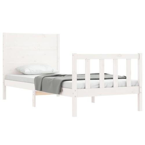 Sengeramme uden madras 100x200 cm massivt fyrretræ hvid