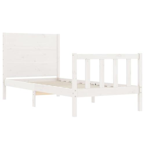 Sengeramme uden madras 100x200 cm massivt fyrretræ hvid
