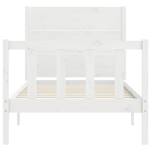 Sengeramme uden madras 100x200 cm massivt fyrretræ hvid