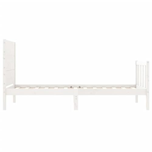 Sengeramme uden madras 100x200 cm massivt fyrretræ hvid