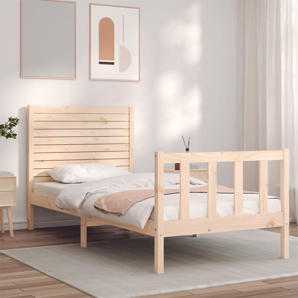 Sengeramme med sengegavl Small Single massivt træ