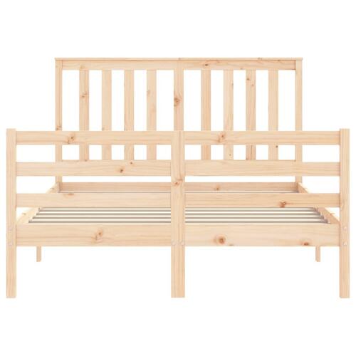 Sengeramme med sengegavl 140x190 cm massivt træ