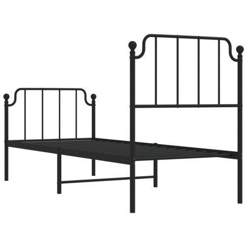 Sengeramme med sengegavl og fodgærde 80x200 cm metal sort