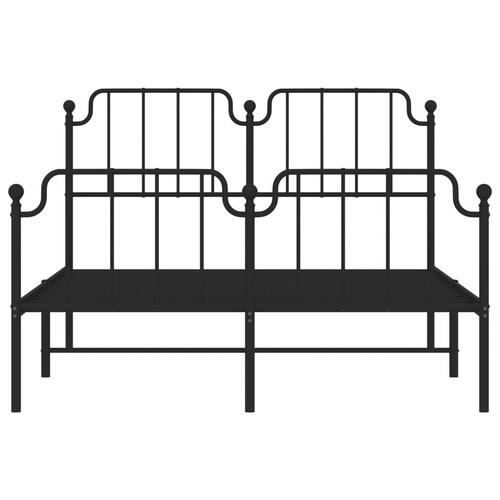 Sengeramme med sengegavl og fodgærde 140x190 cm metal sort
