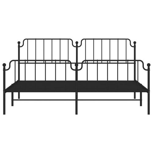 Sengeramme med sengegavl og fodgærde 193x203 cm metal sort