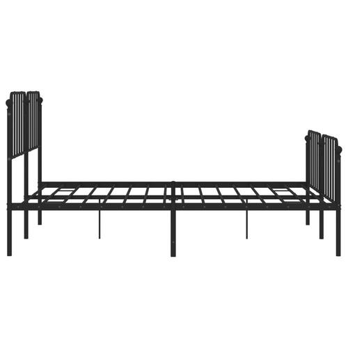 Sengeramme med sengegavl og fodgærde 193x203 cm metal sort