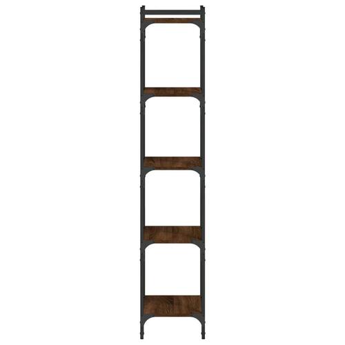 Bogreol 5 hylder 40x30x154 cm konstrueret træ brunt eg