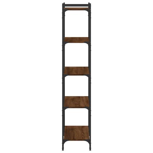 Bogreol 5 hylder 80x30x154 cm konstrueret træ brunt eg