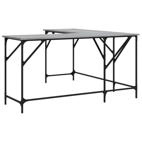 L-formet skrivebord 149 x 149 x 75 cm - grå sonoma-eg